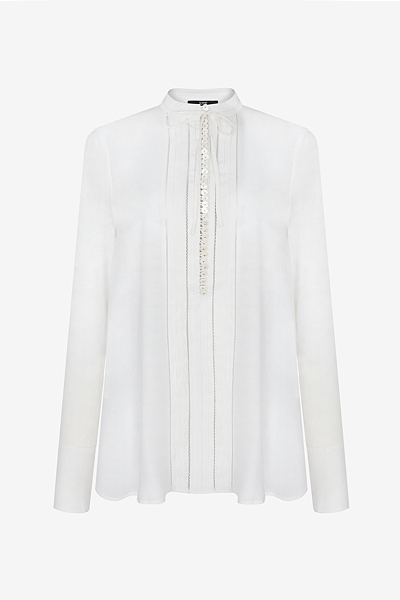 Seidenbluse mit Biesen