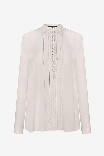 Seidenbluse mit Biesen