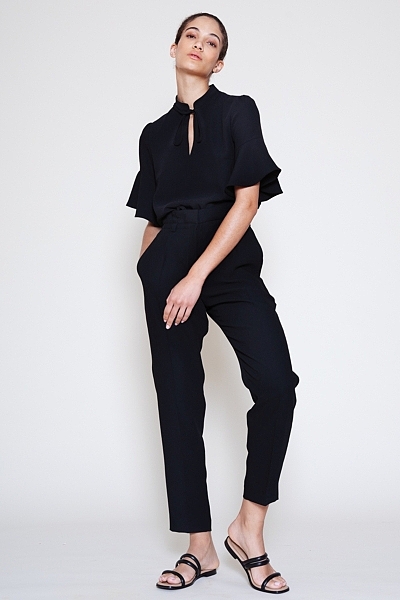 Bluse mit Volantärmeln
