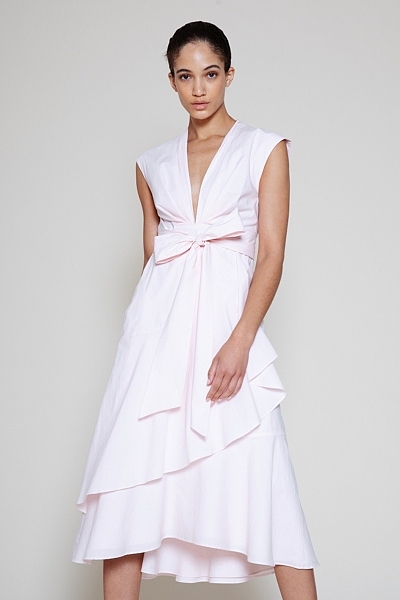Popeline-Kleid in Wickeloptik