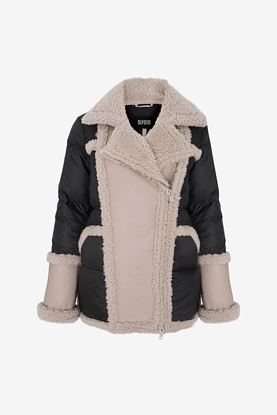 Daunen-Lammfell-Jacke