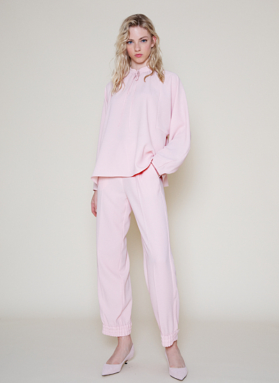Popelinbluse mit Raglanärmel