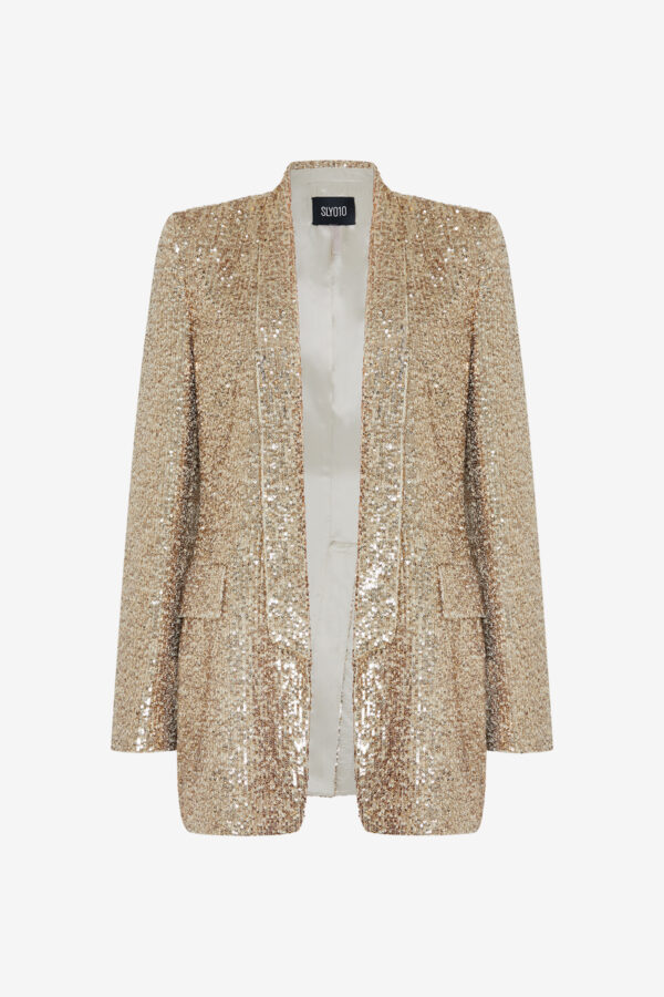 gold embellished blazer