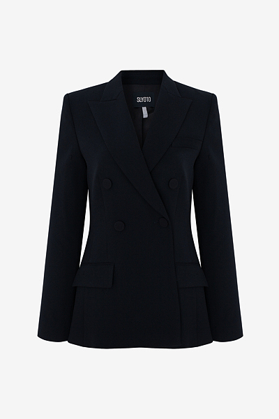 Double-Breasted Crêpe Envers Satin Blazer