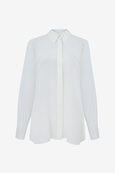 Classic Shirt Blouse in Crêpe de Chine