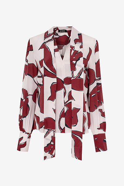 Floral Blouse with Tie Detail