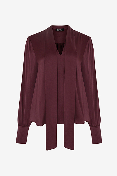 Seidenbluse mit Bindedetail