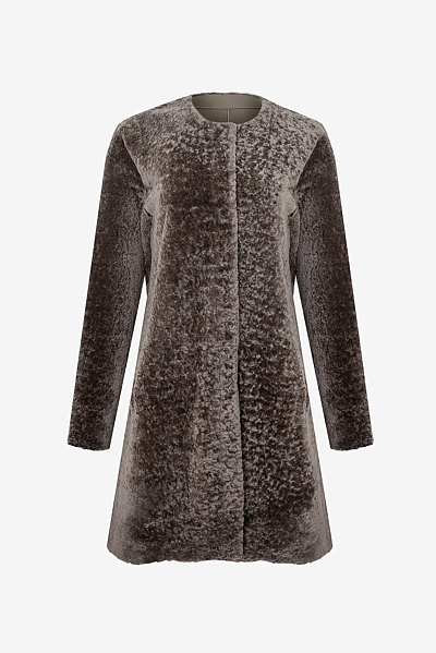 Shearling Coat with Textured Finish