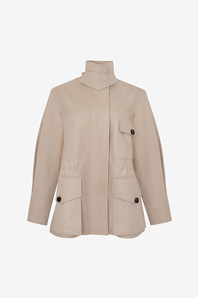 Jacke mit Stehkragen und Pattentaschen