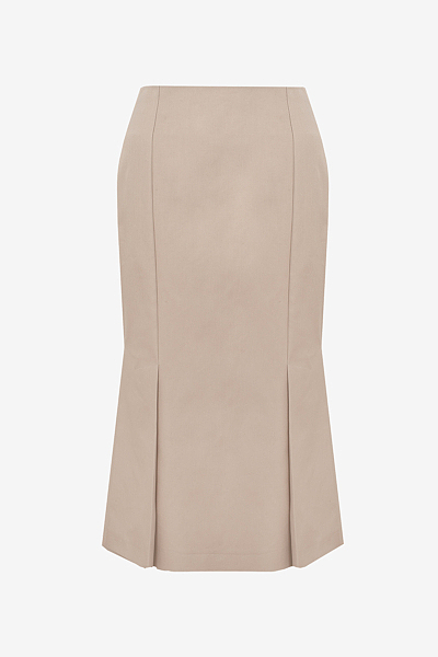 Slightly Flared Skirt with Box Pleats