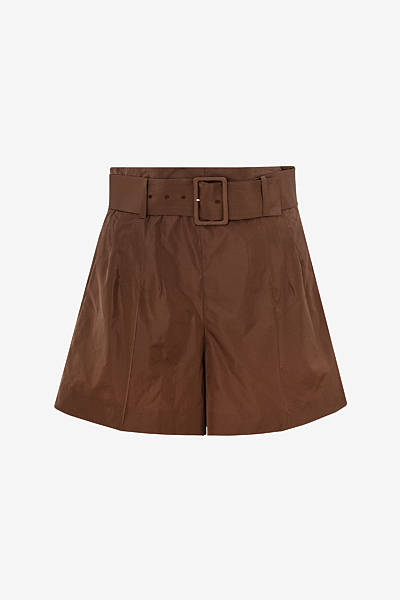 High-Waist Belted Shorts