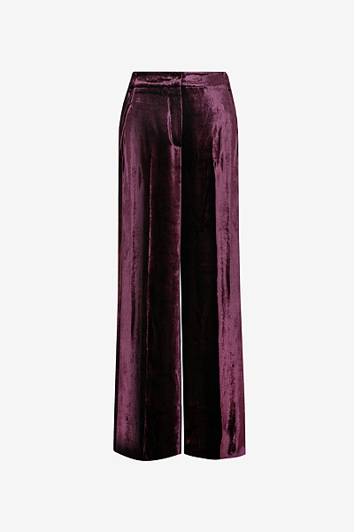 Hochgeschnittene gerade Hose mit Stretch-Bund