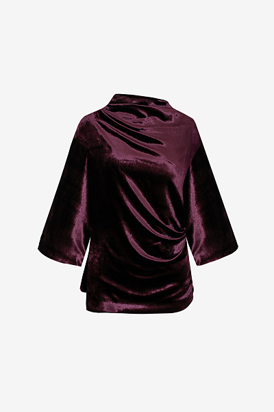 Draped Top with wide Sleeves