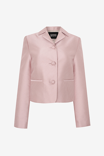 Cropped Jacket in Shimmering Taffeta