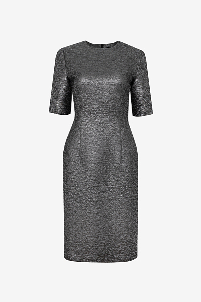 Elegant Tweed Dress with Half Sleeves