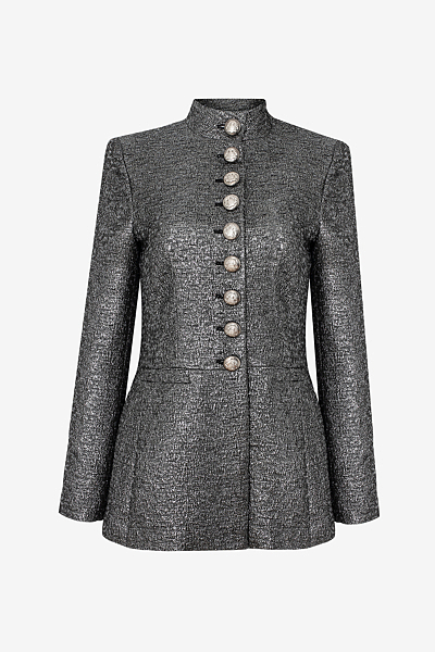 Jacke mit Schmuckknöpfen und Stehkragen