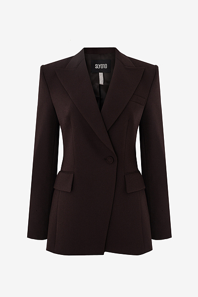 Tailored One-Button Crêpe Blazer