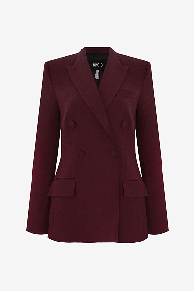 Double-Breasted Crêpe Envers Satin Blazer