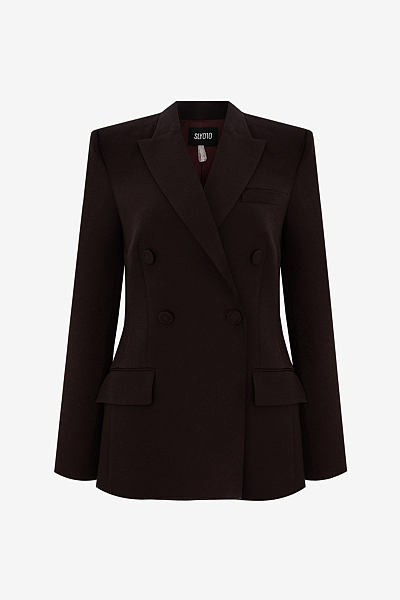 Double-Breasted Crêpe Envers Satin Blazer