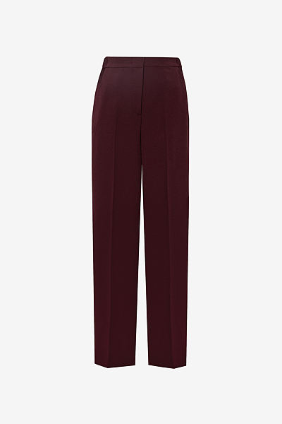 High-cut straight Crêpe Trousers with stretch belt