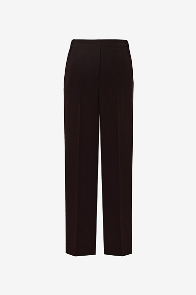 High-cut straight Crêpe Trousers with stretch belt
