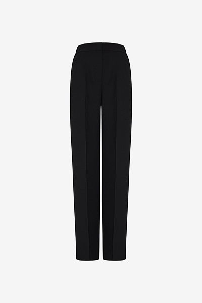 High-cut straight Crêpe Trousers with stretch belt