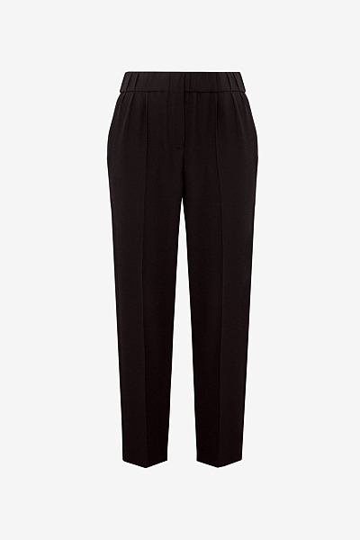 Cropped Trousers in Crêpe Envers Satin