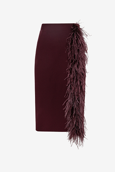 Pencil Skirt with Feather Detail