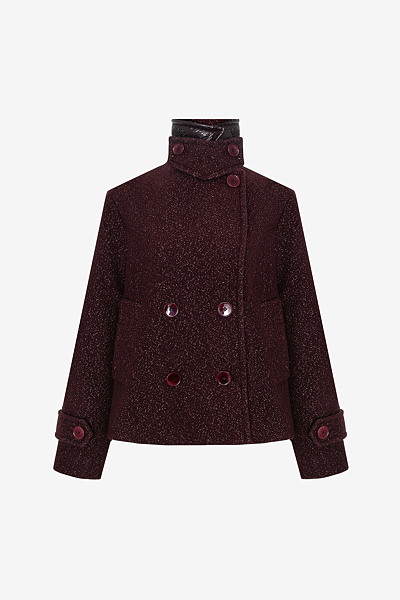 Jacke aus Sparkling Wool mit Vinyl-Details