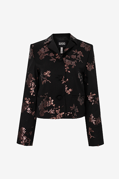 Kurzjacke aus Bronze Embroidered Twill