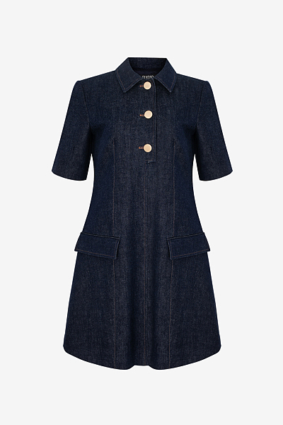 Kleid aus Sophisticated Denim mit Knopfleiste