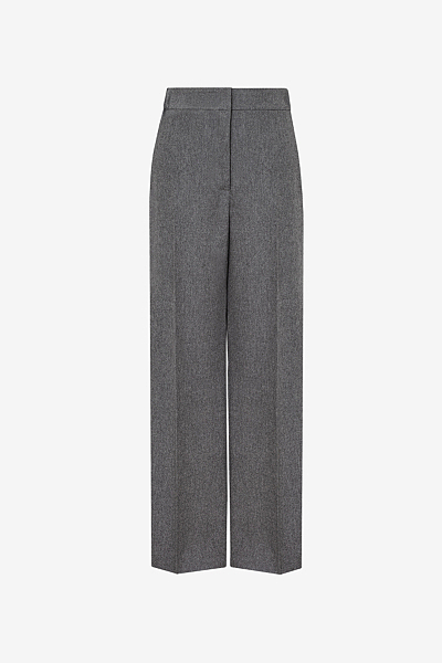 Hochgeschnittene Hose mit geradem Bein und Stretchbelt