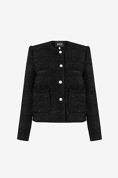 Cropped Jacket in Sparkling Tweed