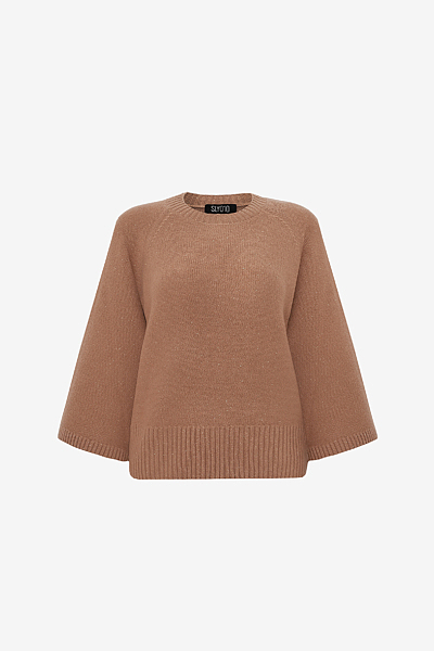 Lurex Cashmere Sweater with Wide Sleeves