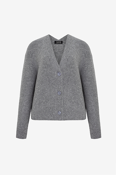Heavyweight Cashmere Cardigan with V-Neckline