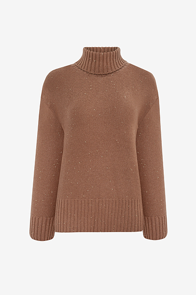 Turtleneck Sweater in Lurex Cashmere Heavyweight