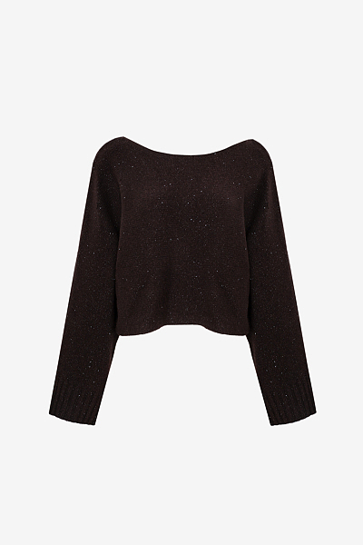 Cropped Lurex Cashmere Sweater
