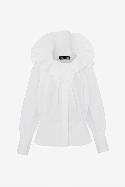 Bluse mit Volantkragen