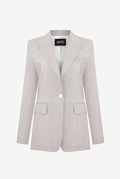 Blazer made of linen-wool blend