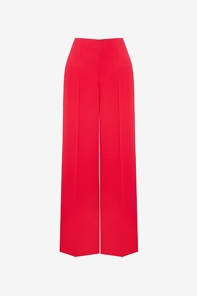 Ausgestellte Hose aus Crêpe envers Satin