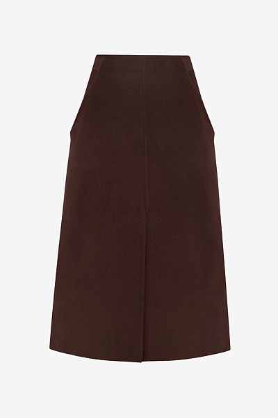 A-Line Skirt in Double Face with Slit